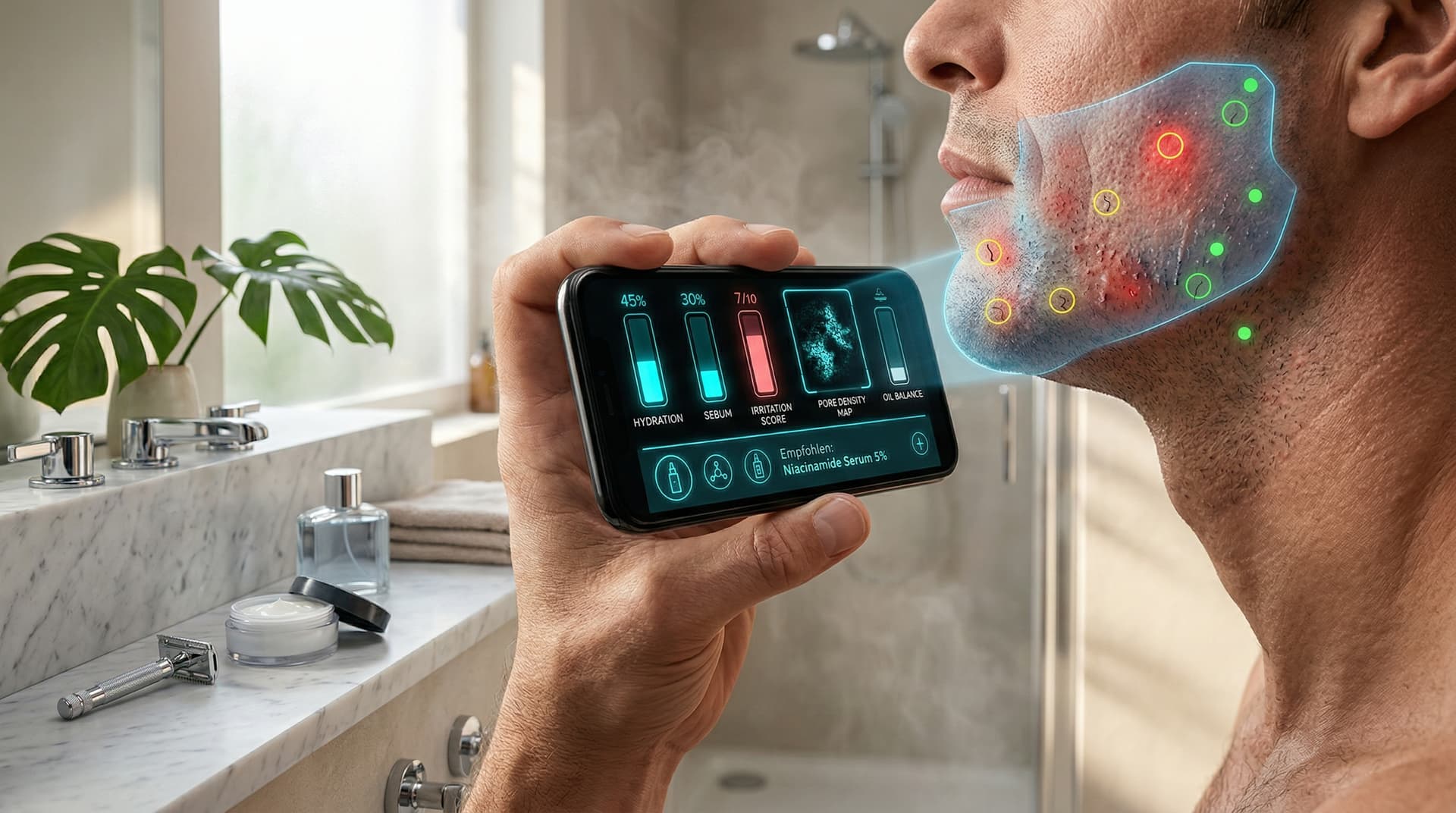 KI Hautanalyse erreicht 92% Genauigkeit in Männerpflege