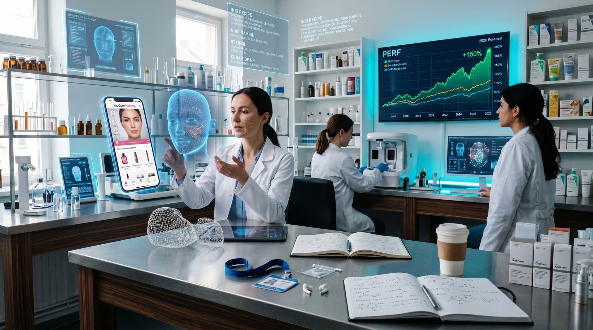 KI-Aktie Schönheit: YouCam AI-Scan, PERF-Charts über Mag7, INCI-Produkte