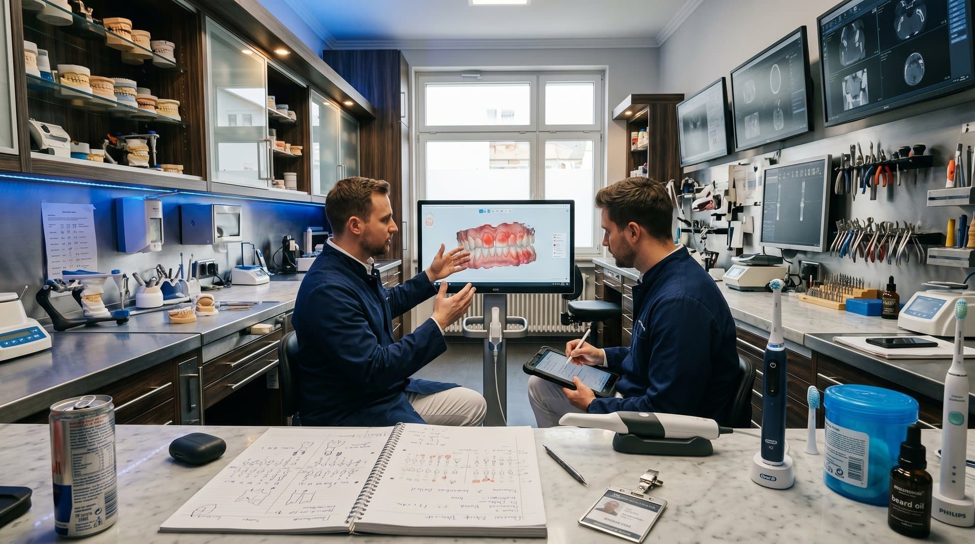 3D-Zahnscan mit Künstliche Intelligenz Zahnmedizin-Analyse in moderner Grooming-Klinik