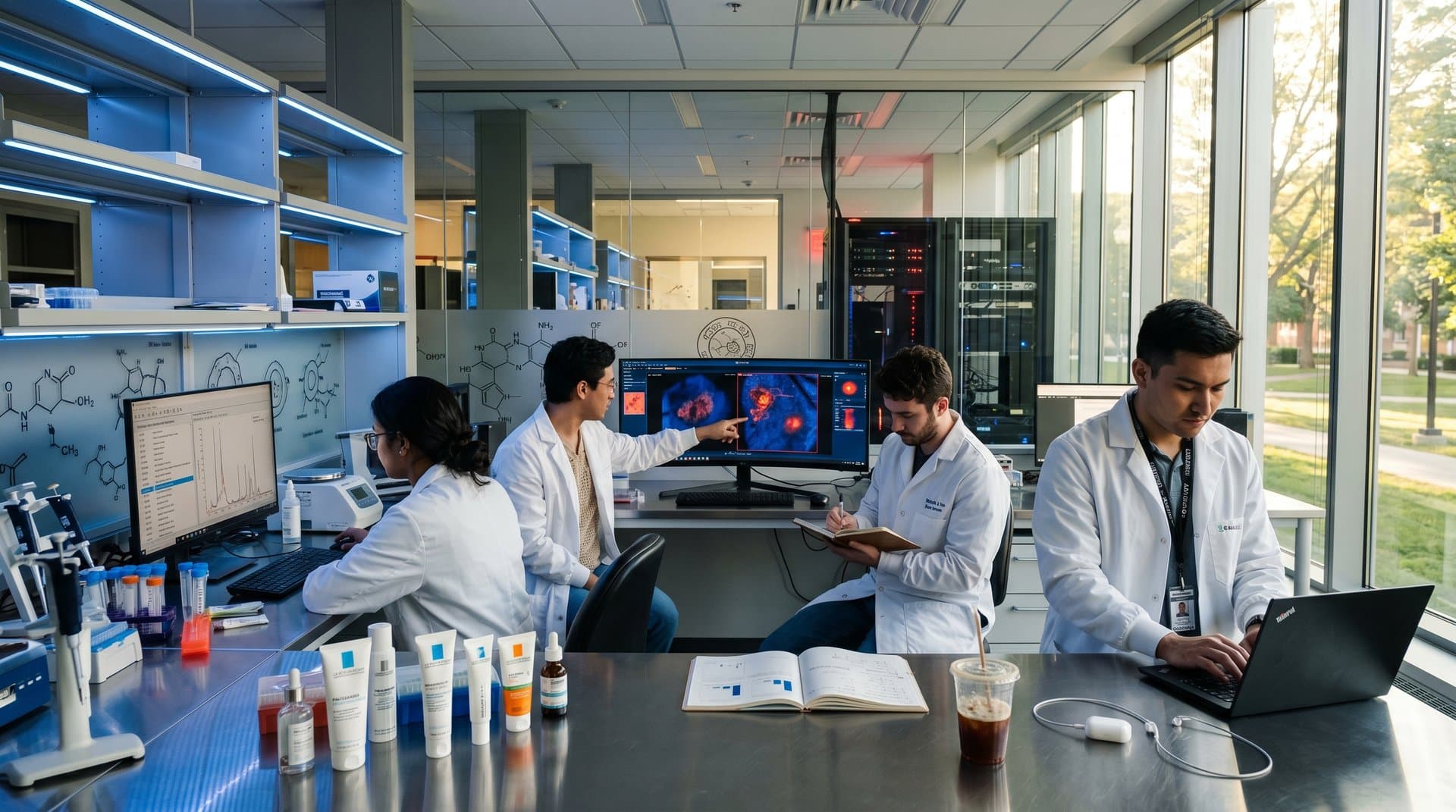 UMass-Forscher analysieren Hautkrebs-Scans mit Echtzeit-KI-Overlays in modernem Labor