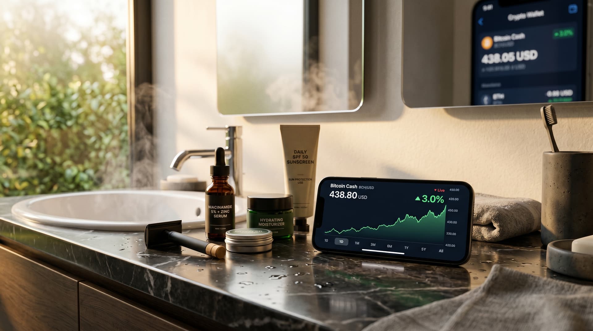 Bitcoin Cash +3% auf 438 USD: Crypto boostet Herrenpflege