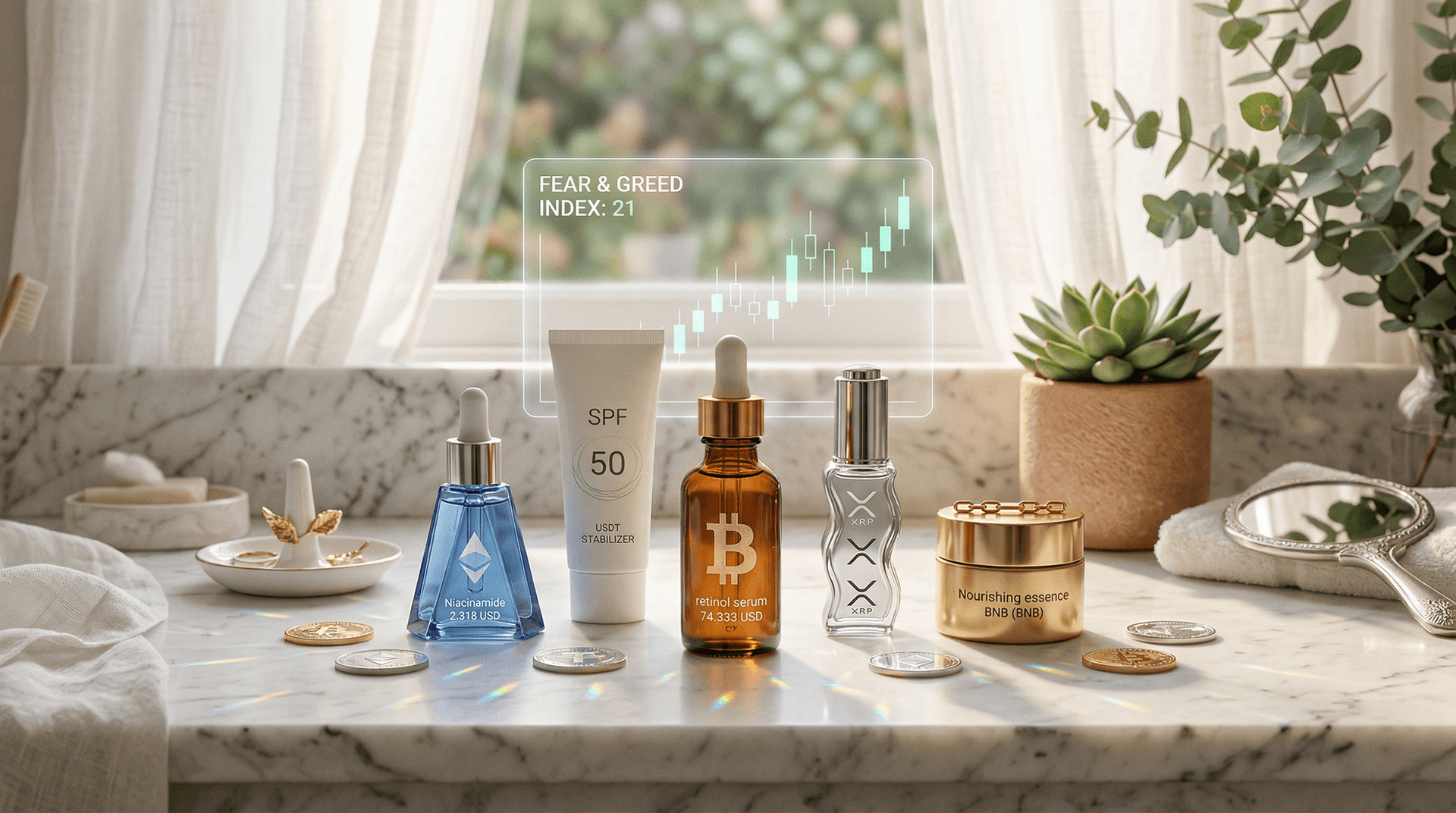 Diversifiziertes Crypto-Portfolio: BTC 74.333 USD bei Fear 21