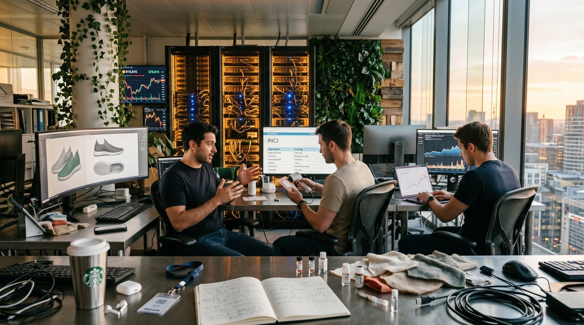 AI-Labor entwickelt soleless Schuhe und personalisierte Beauty-Formeln mit INCI-Listen an Monitoren