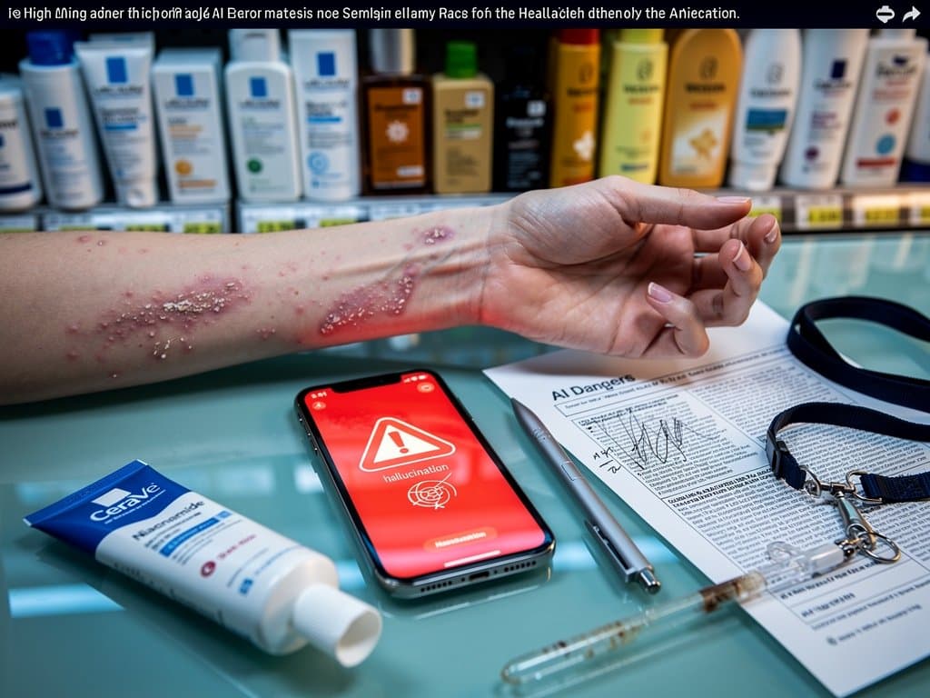 ChatGPT mit Retinol-Tipp, gereizte Haut und CeraVe INCI auf dm-Regal