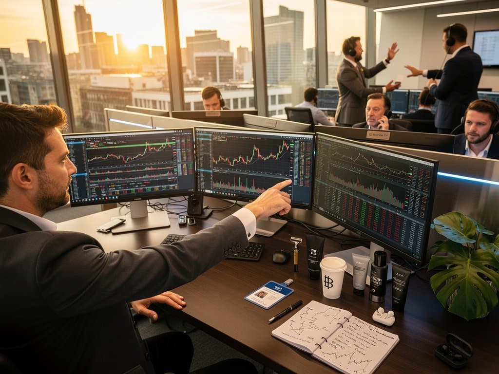 Crypto-Charts mit XRP bei 1,41 USD und Grooming-Produkte auf Trading-Desk